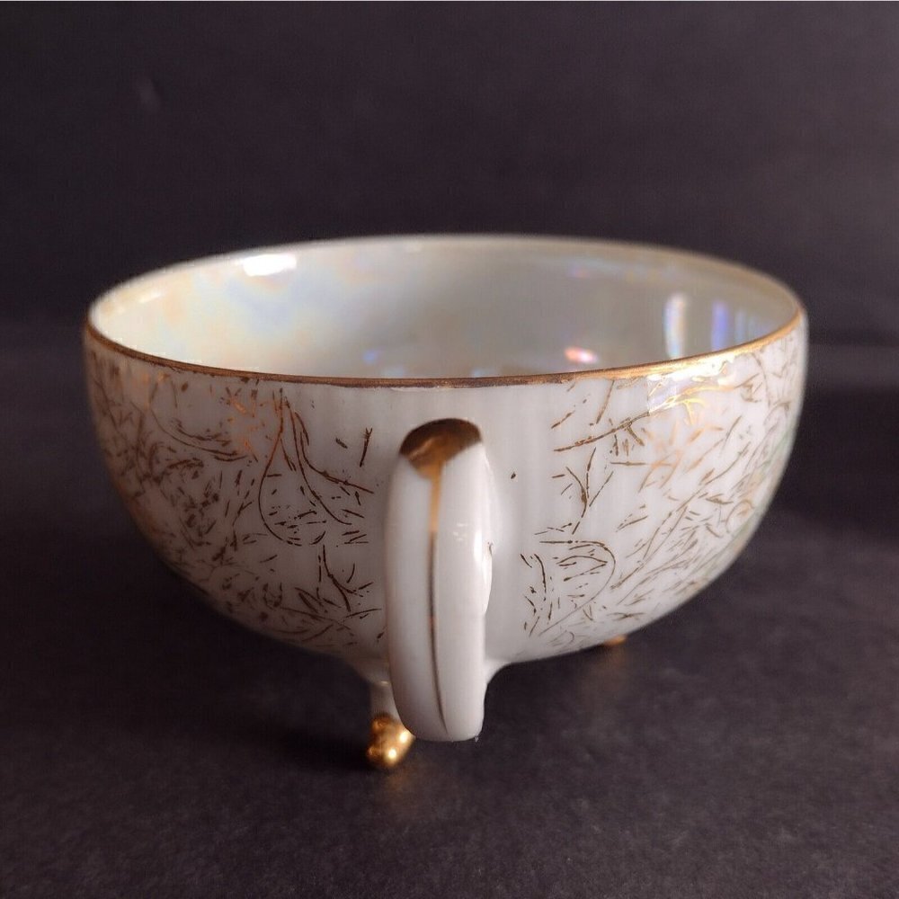 Vintage Relco Japan Porcelain Lily Of The Valley Floral Teacup & Saucer White - Picture 6 of 12